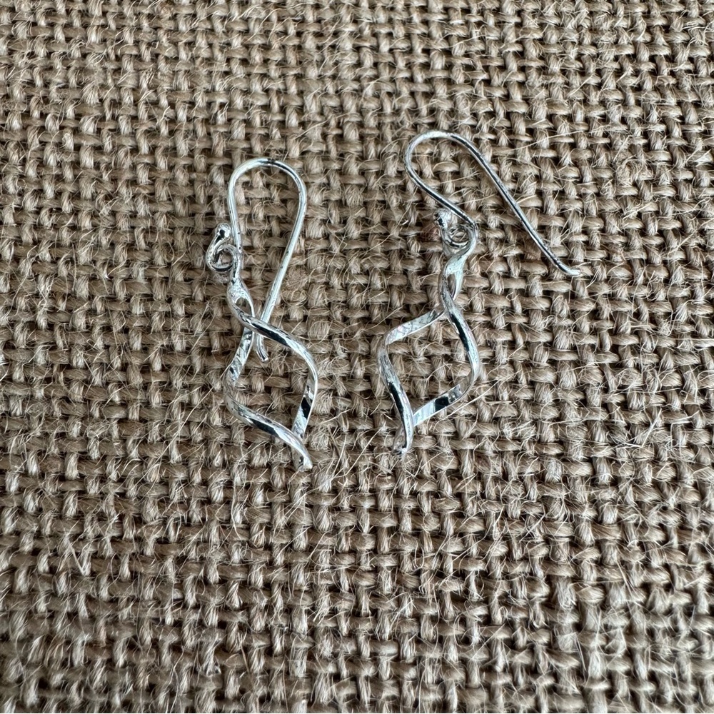 Sterling Silver Twisted Drop Earrings
